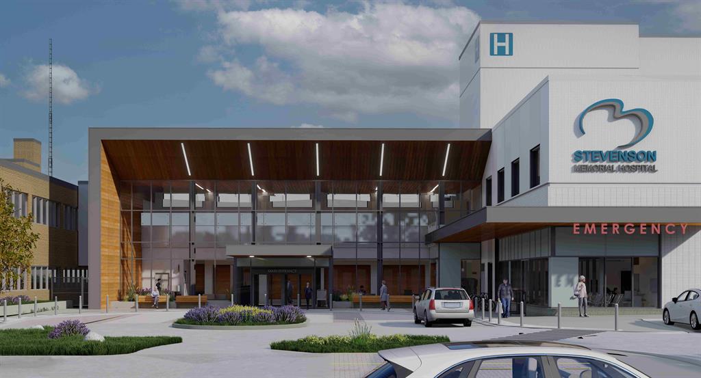 Rendering of Stevenson Memorial Hospital after redevelopment 